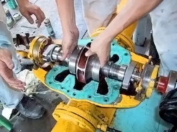 Mechanical seal being installed